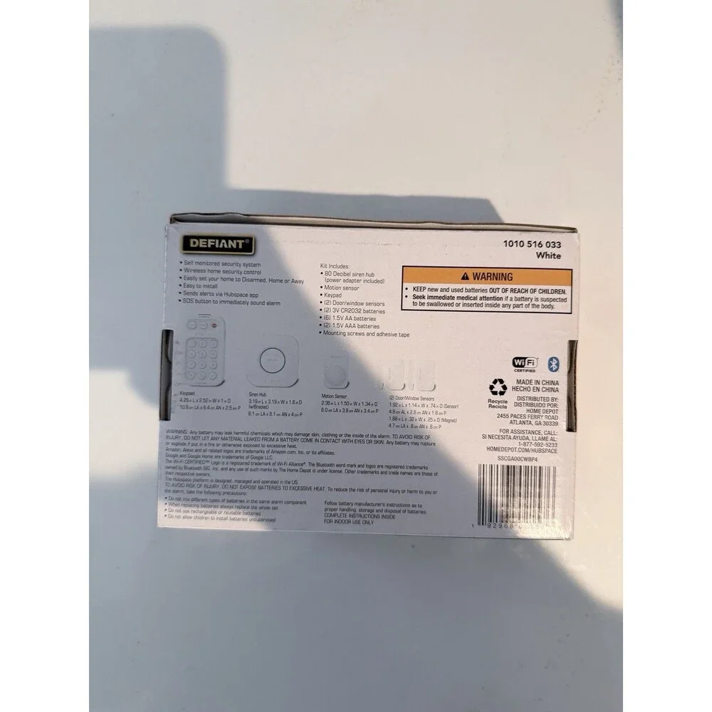 Defiant Wi‑Fi Voice Control Smart Alarm Complete System 8-Zone 1010 516 033